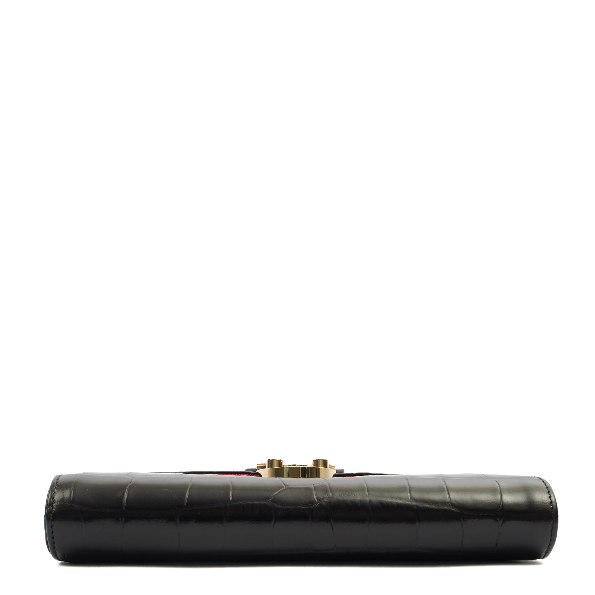 Aspinal of London Shoulder Bag Mayfair - Midi in Black, Exotic Effect Leather — Top View