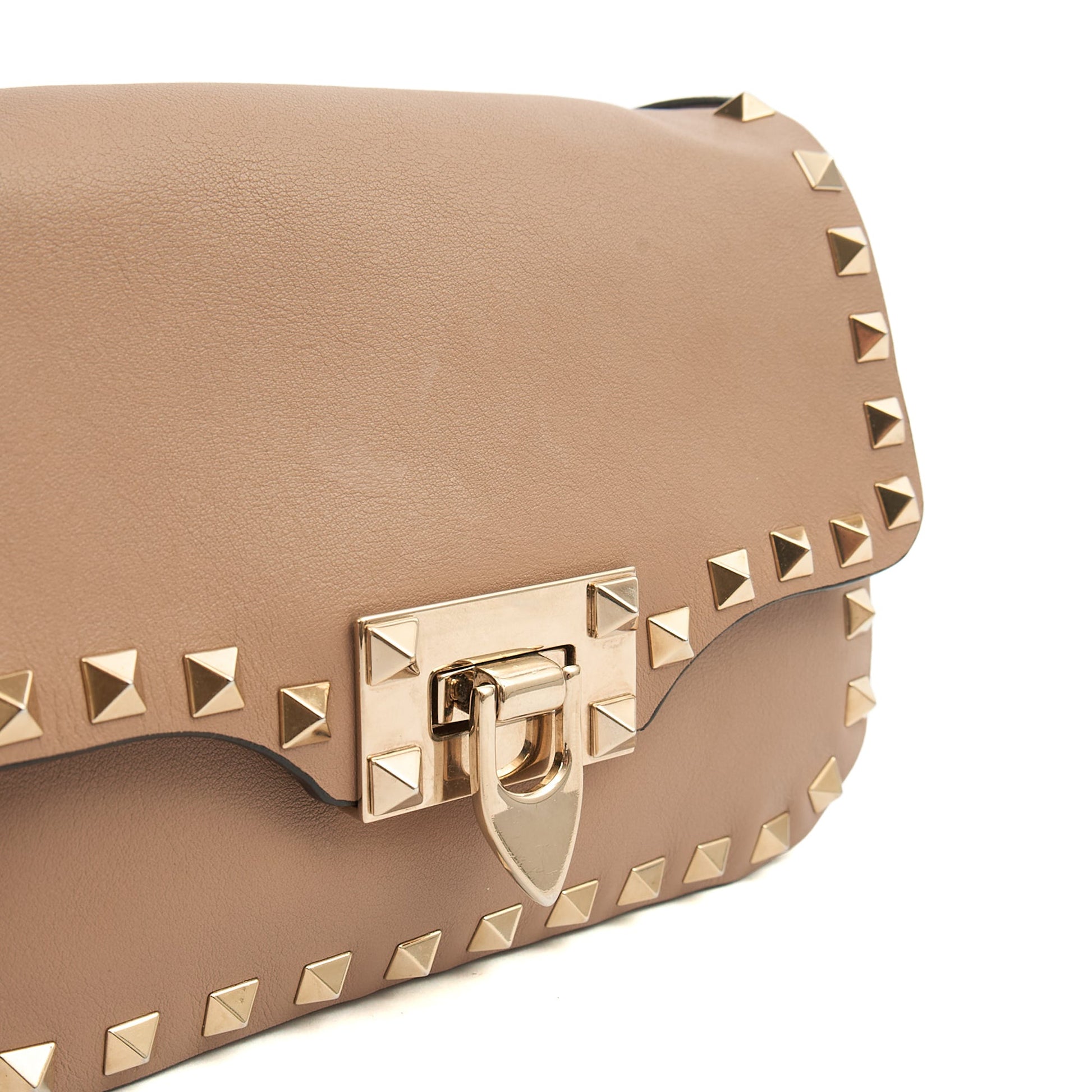 Valentino Cross Body Rockstud Chain Wallet in Neutral, Calfskin — Alternate View 18