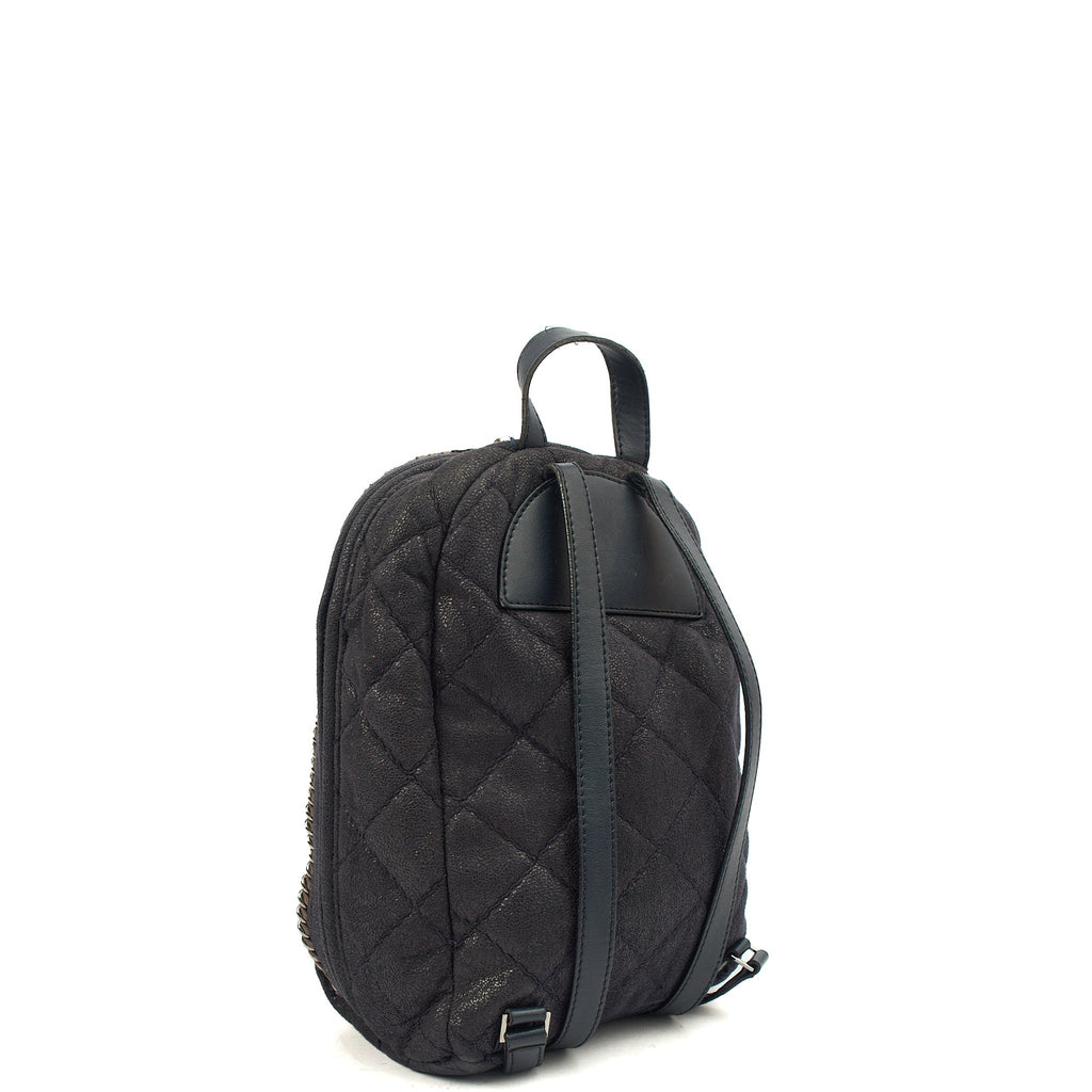 Stella McCartney Backpack Falabella Go Backpack in Black, Vegan Leather — Side View