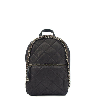 Stella McCartney Backpack Falabella Go Backpack in Black, Vegan Leather — Front View