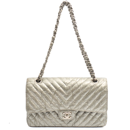 Chanel Shoulder Bag Classic Double Flap - Medium in Metallic, Patent Leather — Alternate View 16