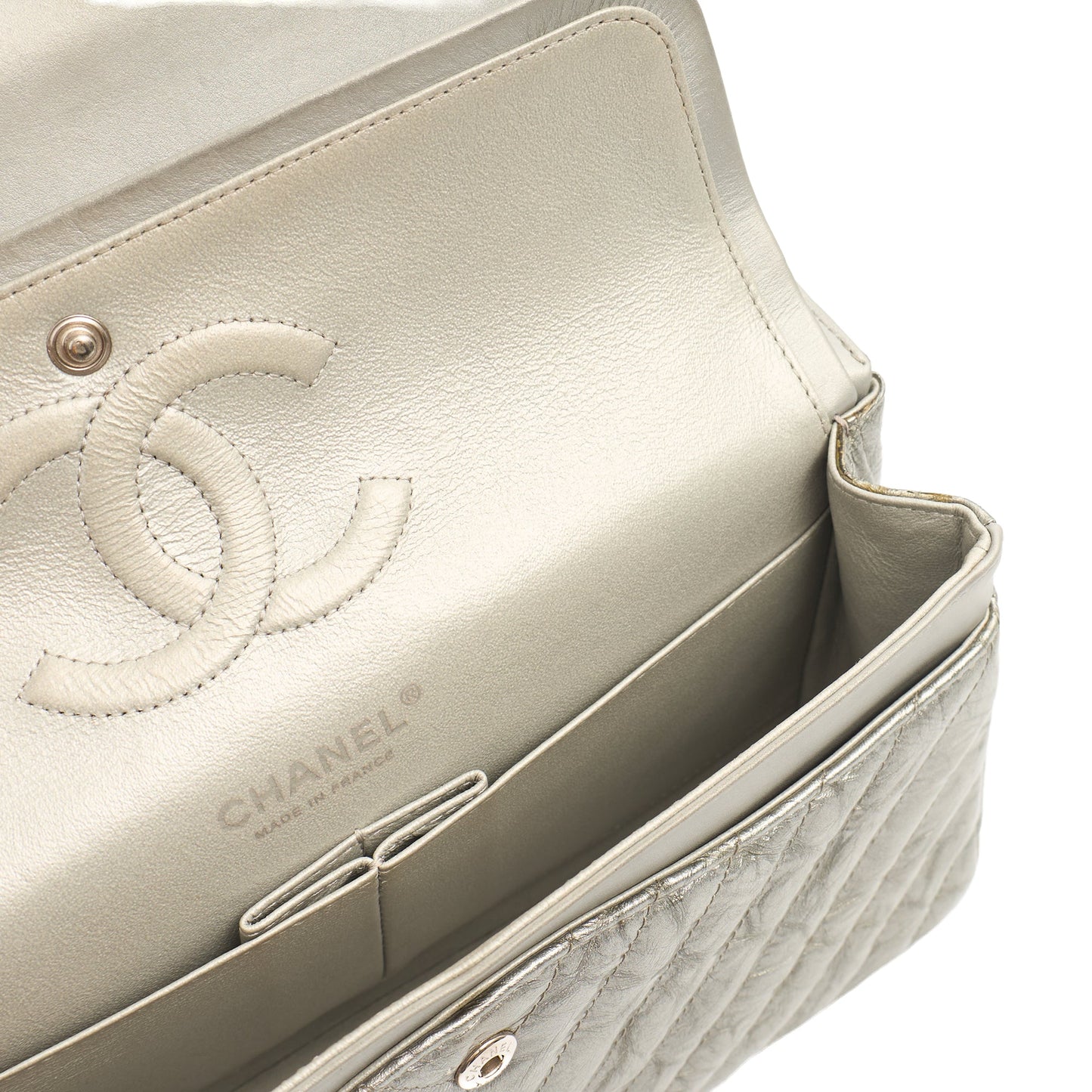 Chanel Shoulder Bag Classic Double Flap - Medium in Metallic, Patent Leather — Alternate View 20