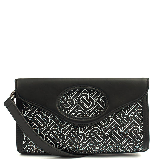 Burberry Cross Body Crossbody in Black, Leather — Front View