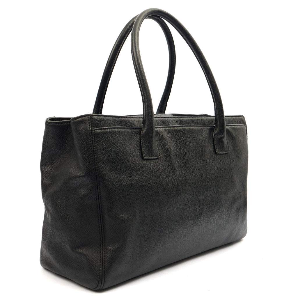 Chanel Tote Executive Shopper Tote in Black, Calfskin Leather — Side View