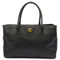 Chanel Tote Executive Shopper Tote in Black, Calfskin Leather — Front View