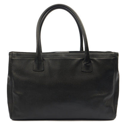 Chanel Tote Executive Shopper Tote in Black, Calfskin Leather — Back View