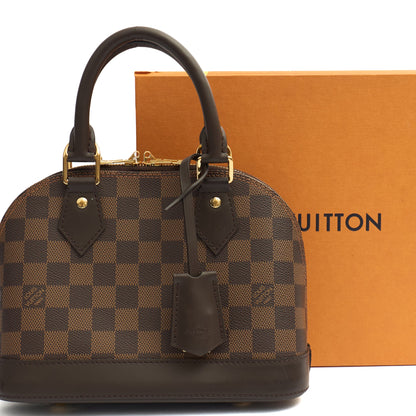 Louis Vuitton Top Handle Alma BB in Damier Ebene, Canvas — Side View