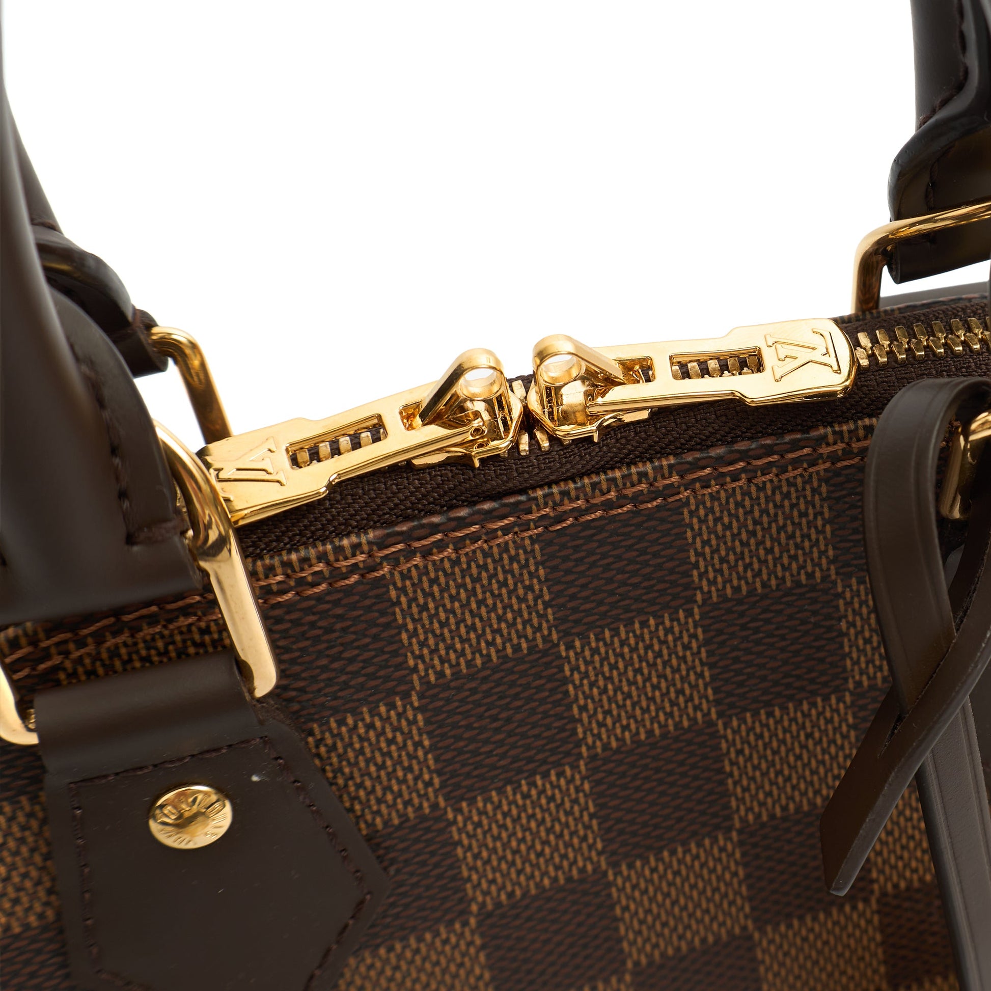 Louis Vuitton Top Handle Alma BB in Damier Ebene, Canvas — Lifestyle View