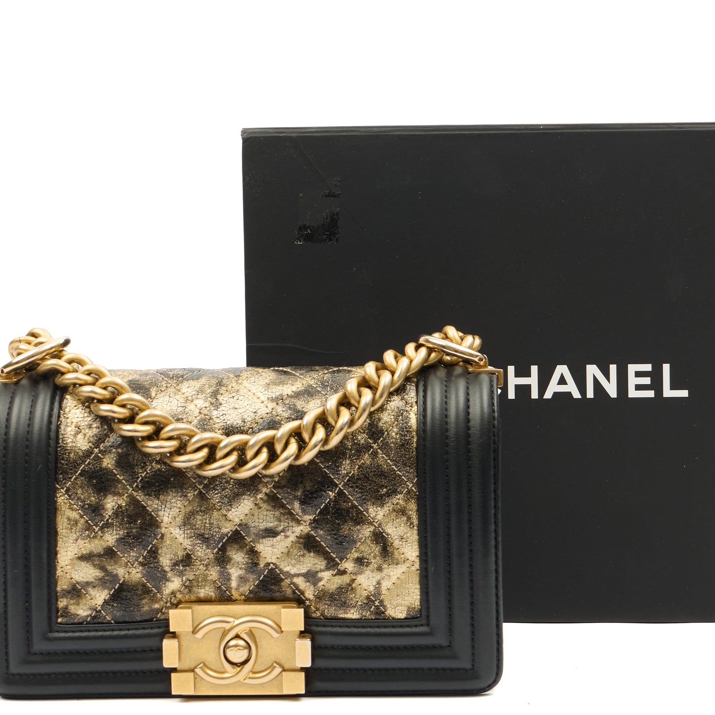 Chanel Mini Bag Boy - Mini in Metallic, Leather — Lifestyle View