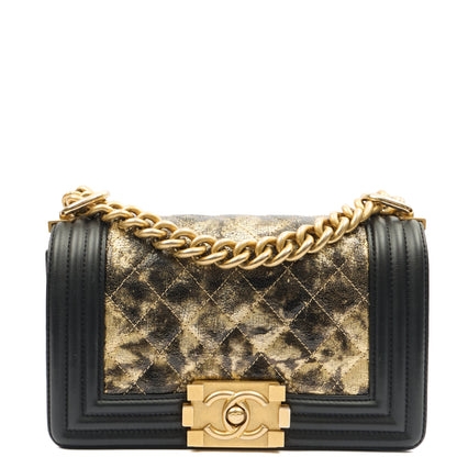 Chanel Mini Bag Boy - Mini in Metallic, Leather — Front View