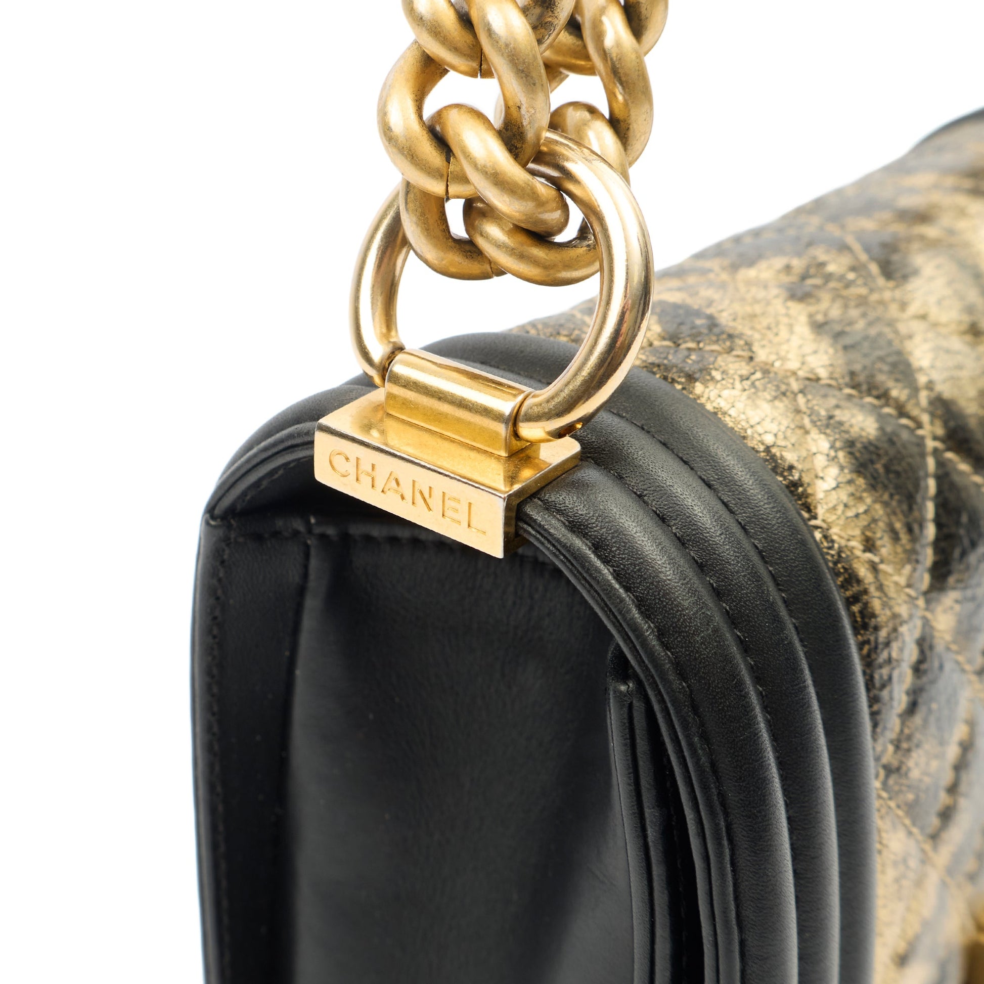 Chanel Mini Bag Boy - Mini in Metallic, Leather — Alternate View 27