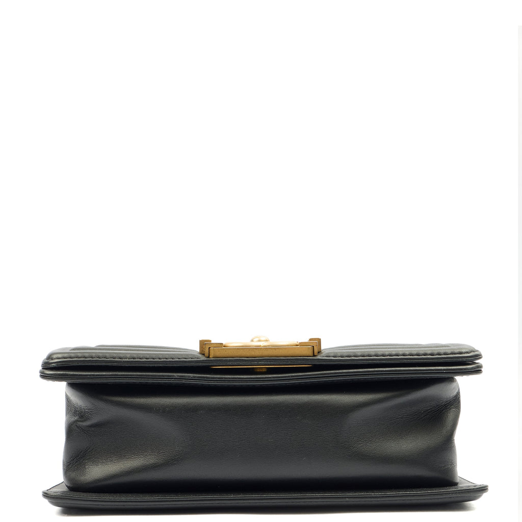 Chanel Mini Bag Boy - Mini in Metallic, Leather — Top View