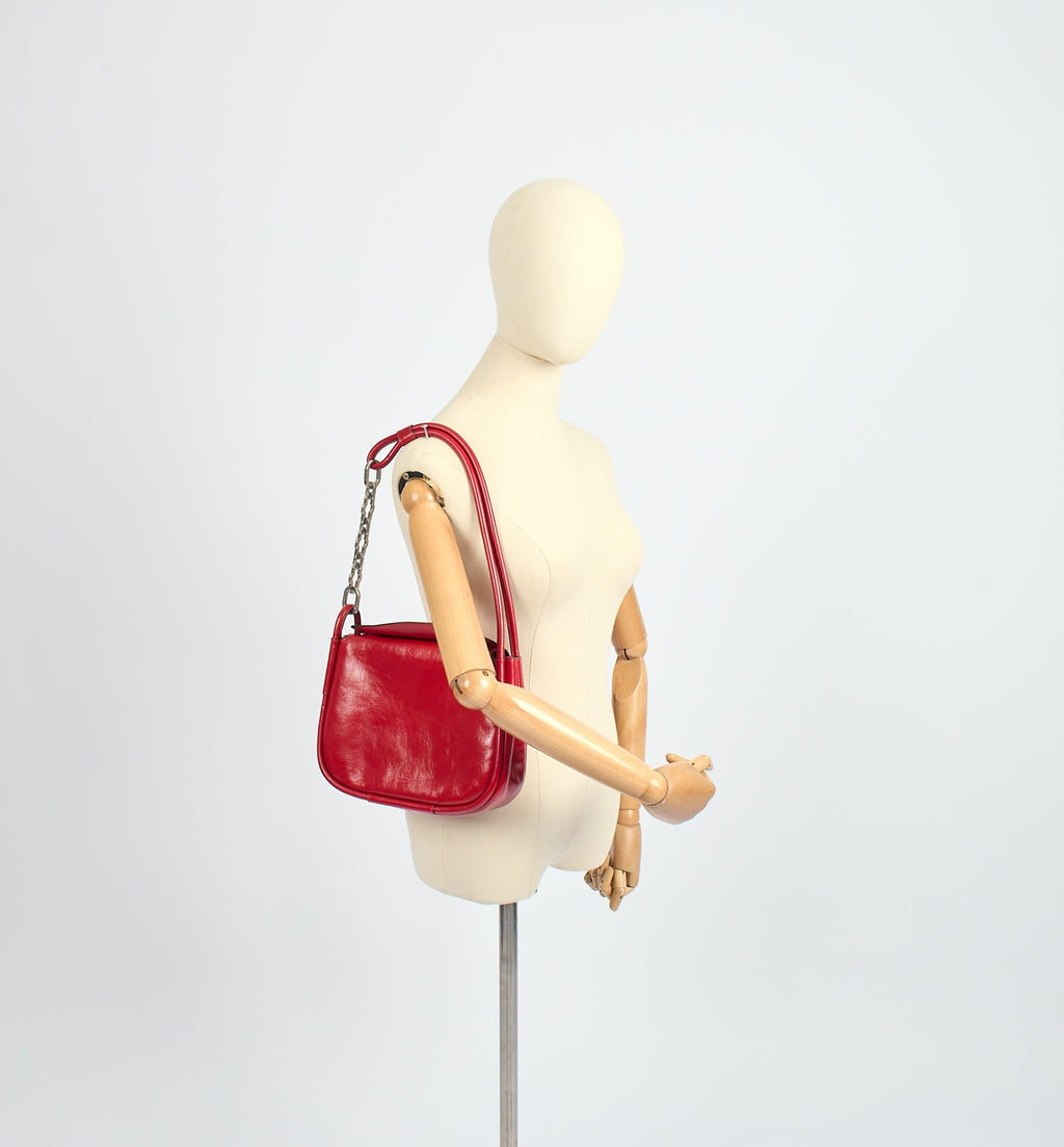 Mulberry Shoulder Bag Link Shoulder Bag in Lancaster Red, Leather — Side View