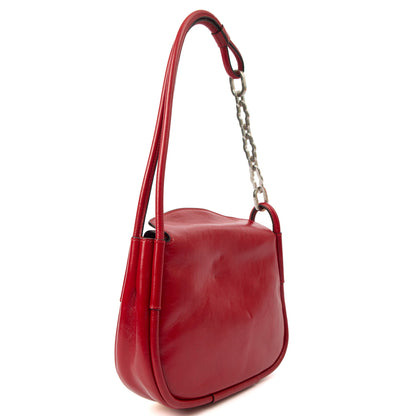 Mulberry Shoulder Bag Link Shoulder Bag in Lancaster Red, Leather — Back View