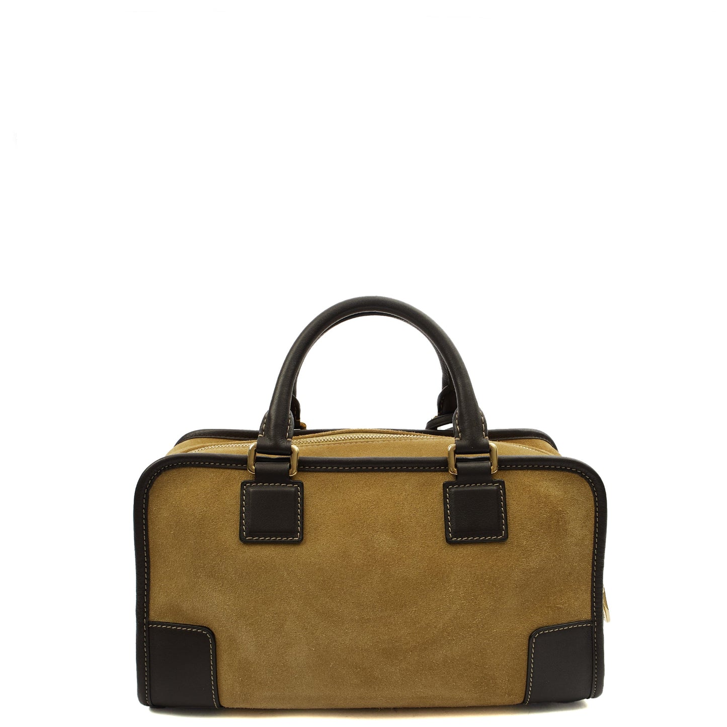 Loewe Top Handle Amazona 28 in Brown, Suede — Back View