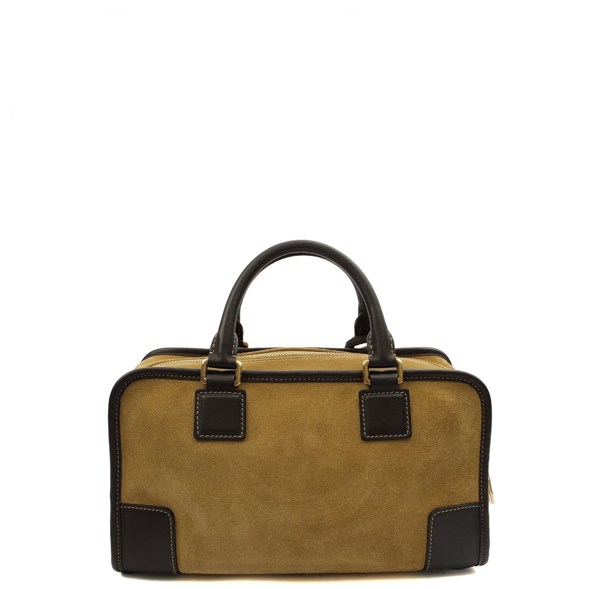 Loewe Top Handle Amazona 28 in Brown, Suede — Back View