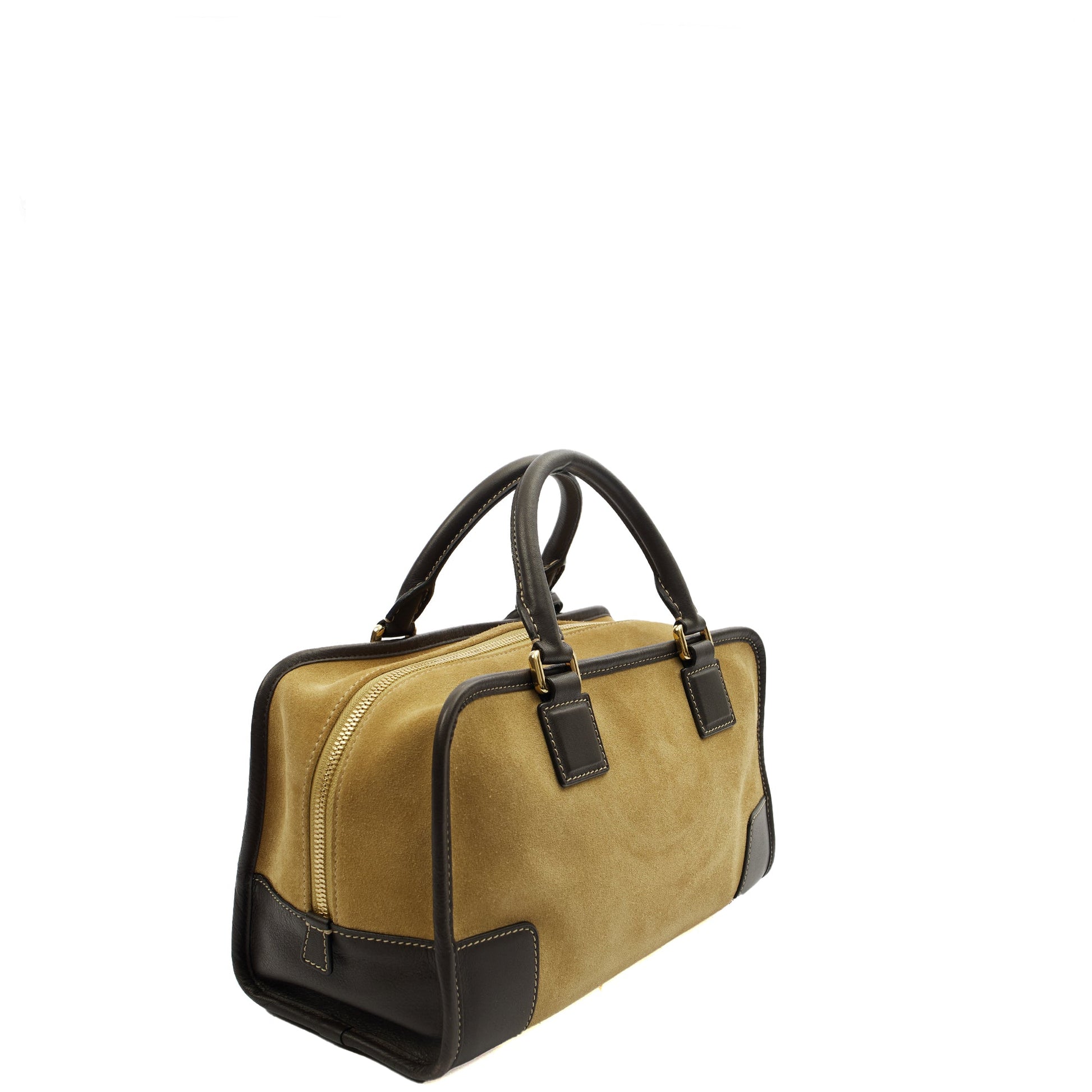 Loewe Top Handle Amazona 28 in Brown, Suede — Side View