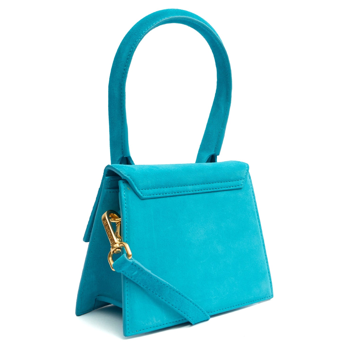 Jacquemus Top Handle Le Chiquito Moyen in Blue, Suede — Alternate View 14