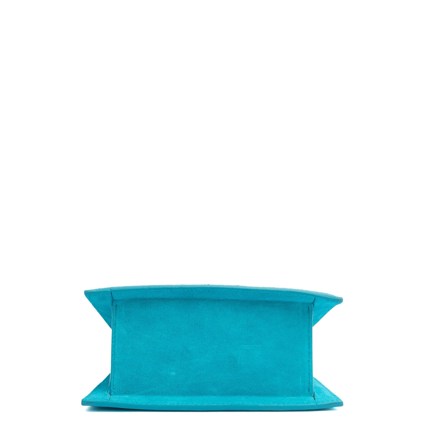 Jacquemus Top Handle Le Chiquito Moyen in Blue, Suede — Top View