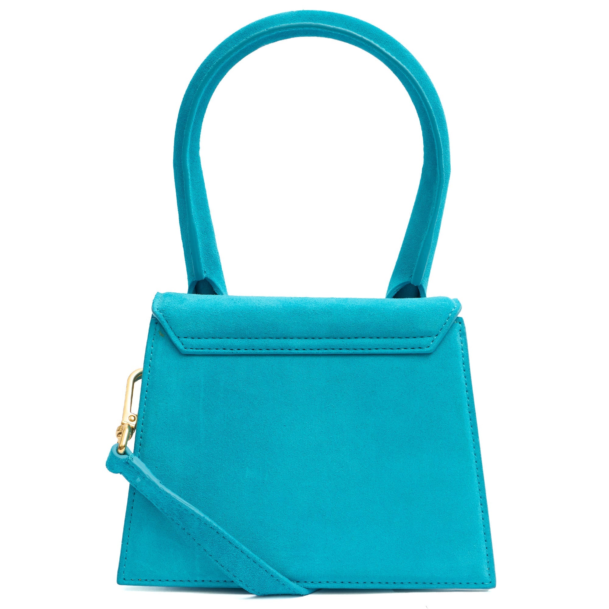 Jacquemus Top Handle Le Chiquito Moyen in Blue, Suede — Alternate View 9