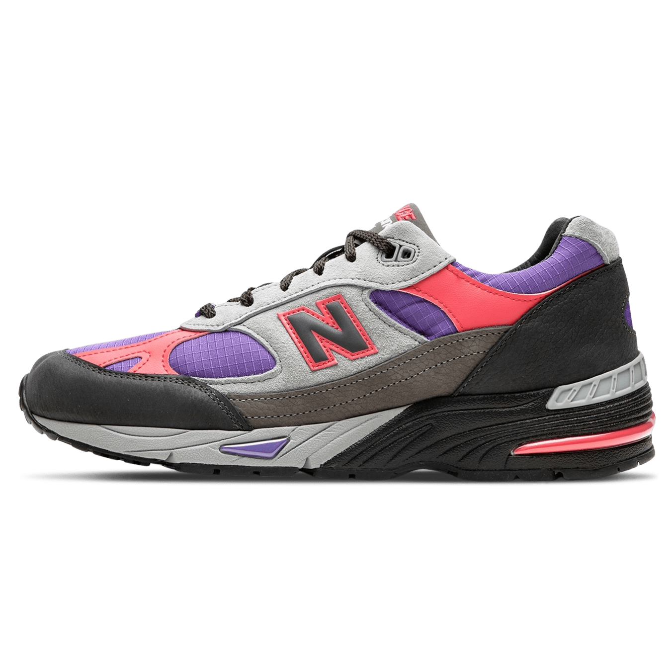 Palace x New Balance 991 Made in England 'Black Ultra Violet' — UK 3.5 | EU 36 | US 4 — Front View
