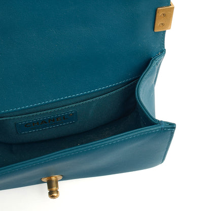 Chanel Shoulder Bag Boy - Small in Blue, Calfskin Leather — Alternate View 20