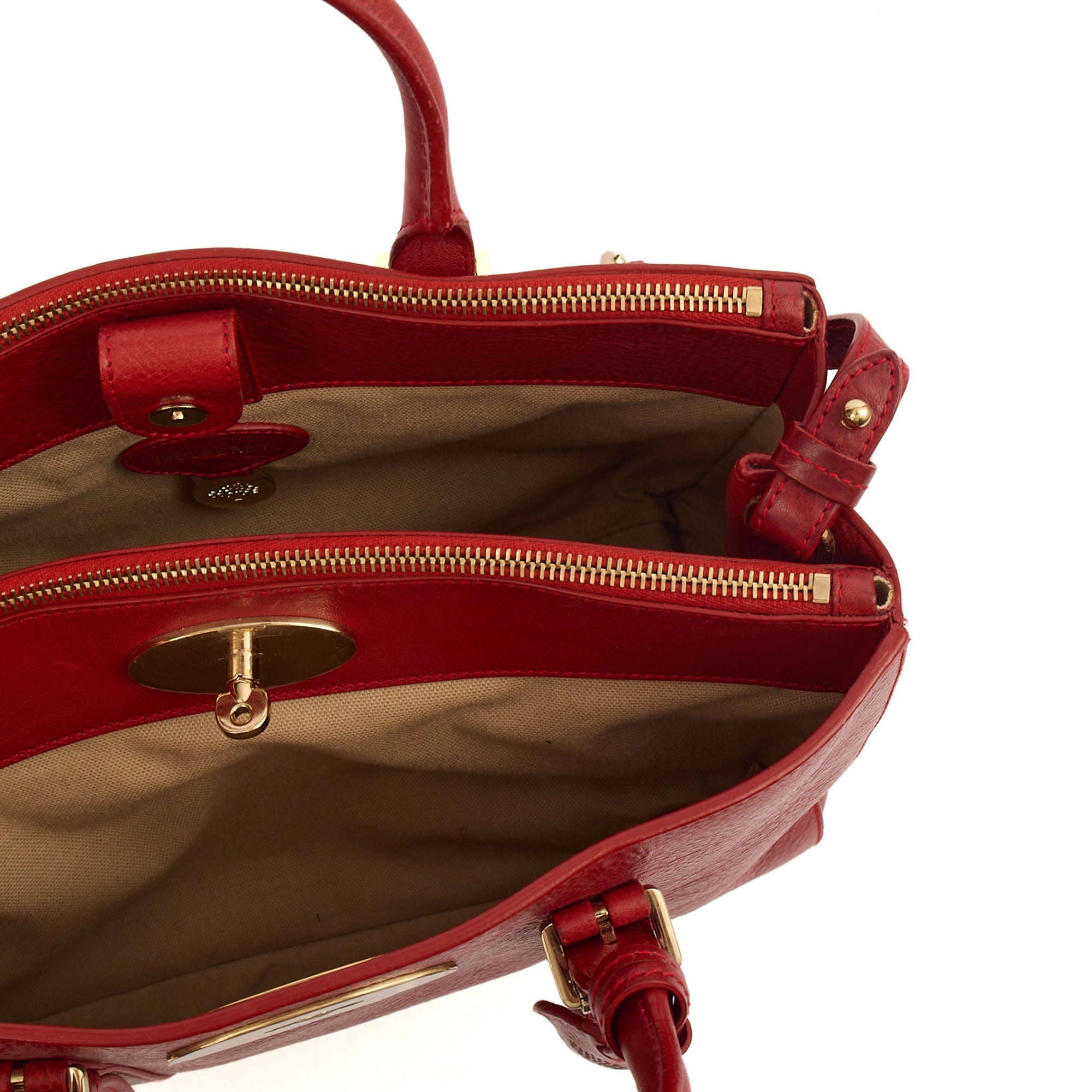 Mulberry Tote Bayswater Double Zip Tote - Small in Scarlett, Leather — Lifestyle View