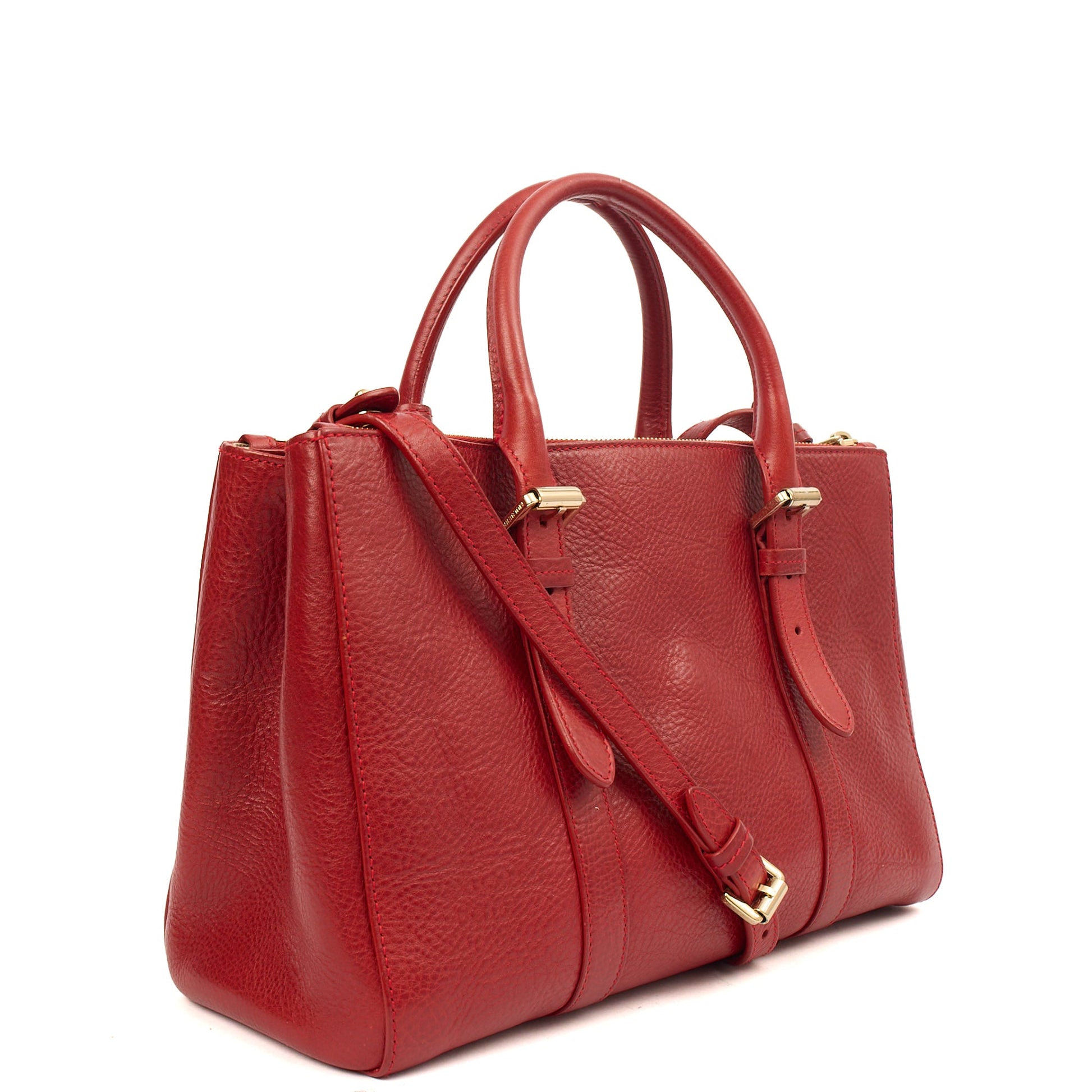Mulberry Tote Bayswater Double Zip Tote - Small in Scarlett, Leather — Back View