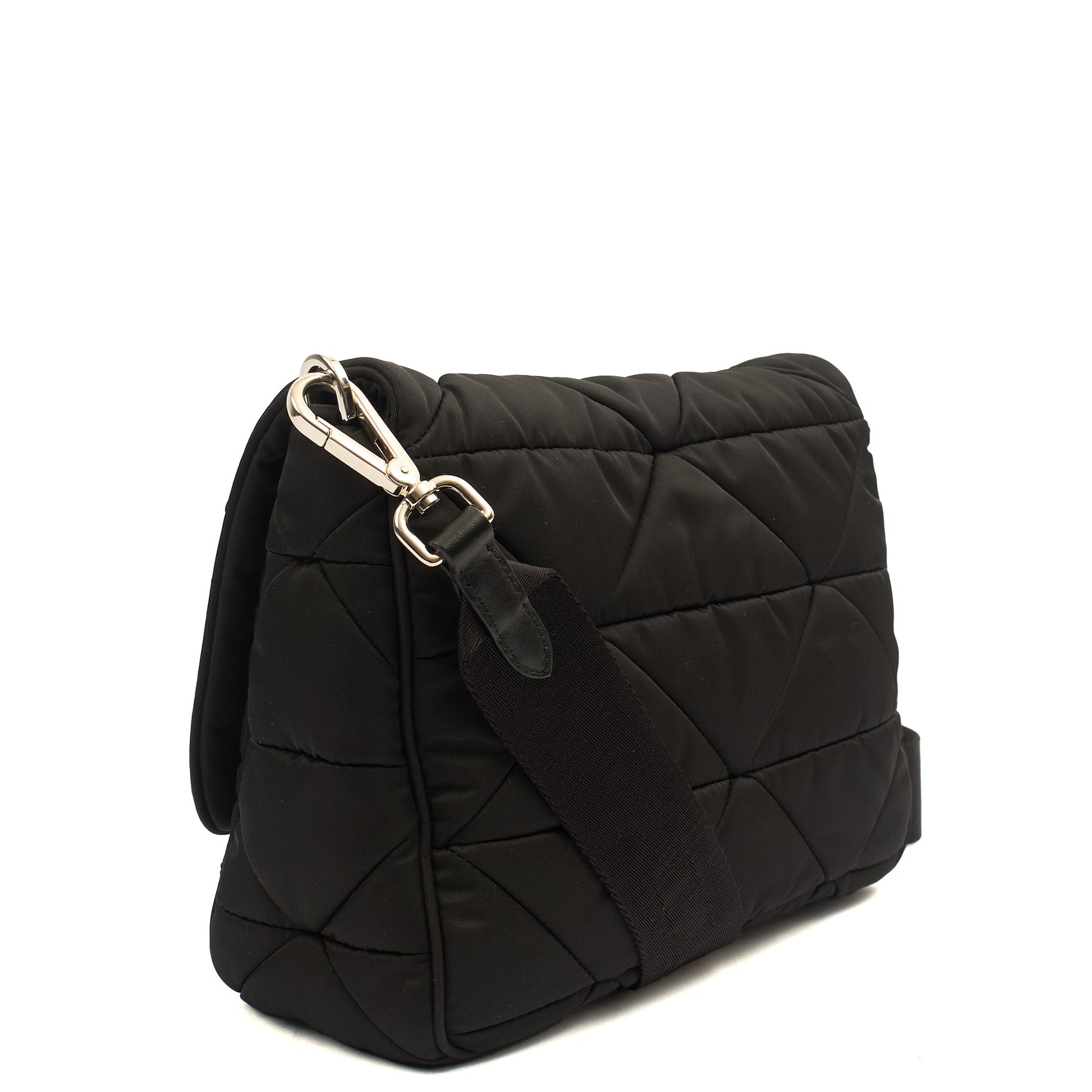 Prada Cross Body Padded Re-Nylon Shoulder Bag in Black, Nylon — Alternate View 8