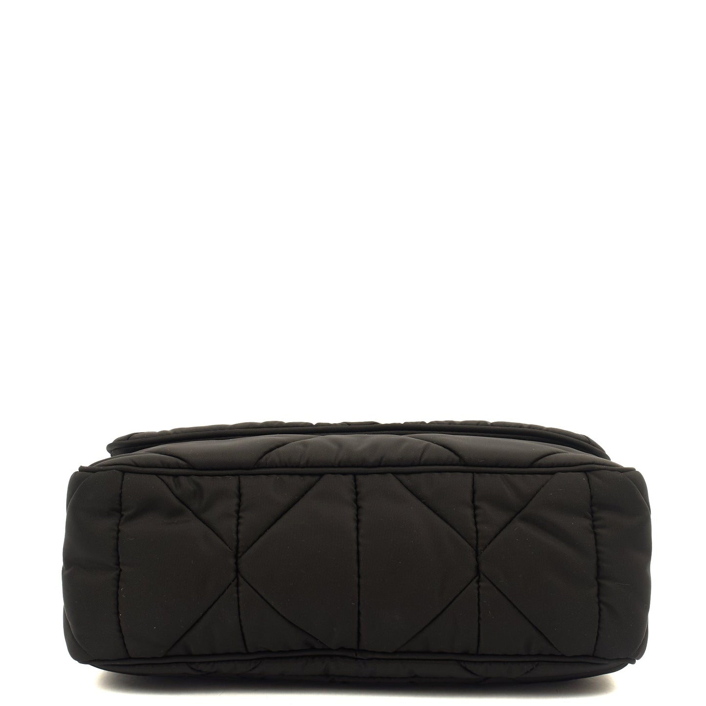 Prada Cross Body Padded Re-Nylon Shoulder Bag in Black, Nylon — Top View