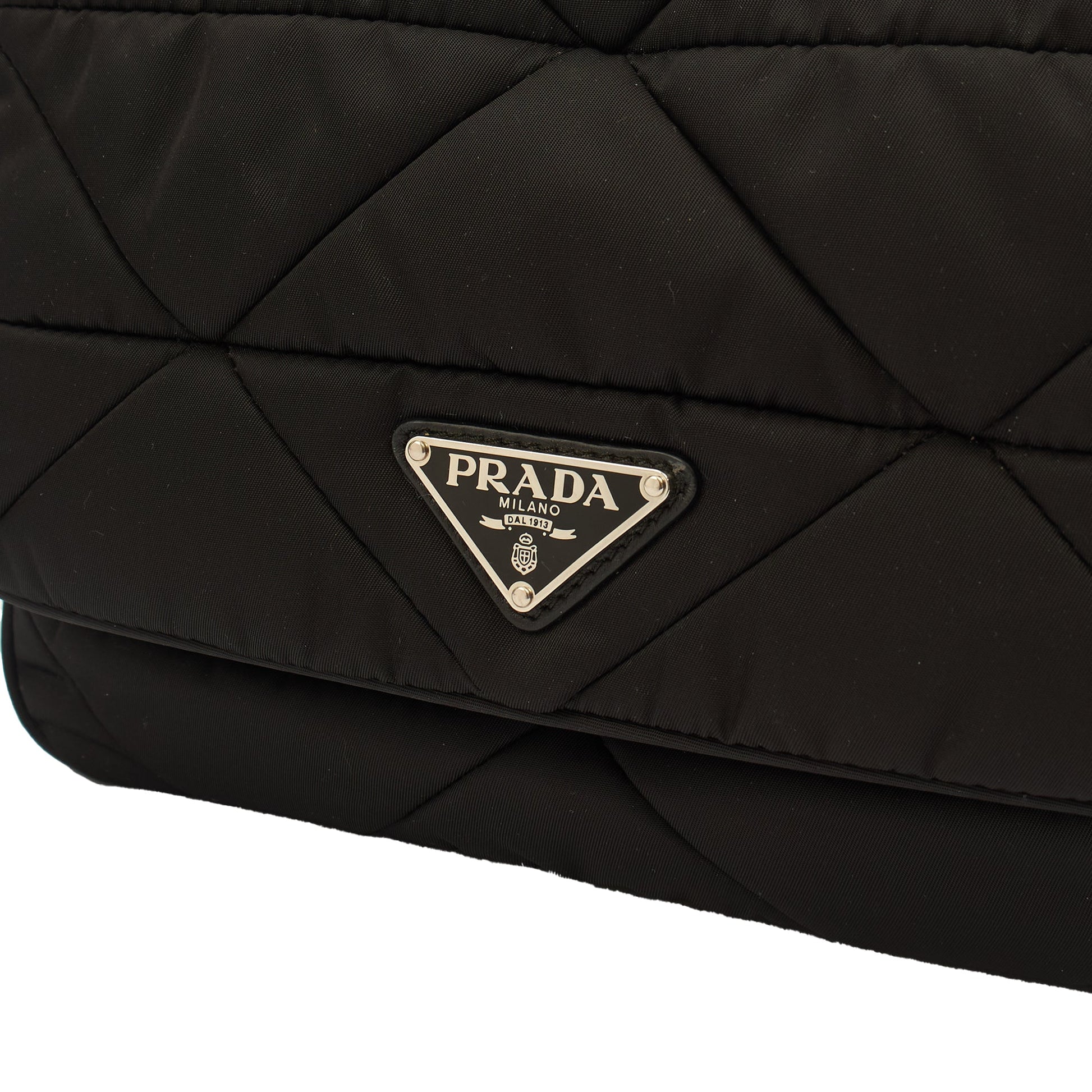 Prada Cross Body Padded Re-Nylon Shoulder Bag in Black, Nylon — Lifestyle View