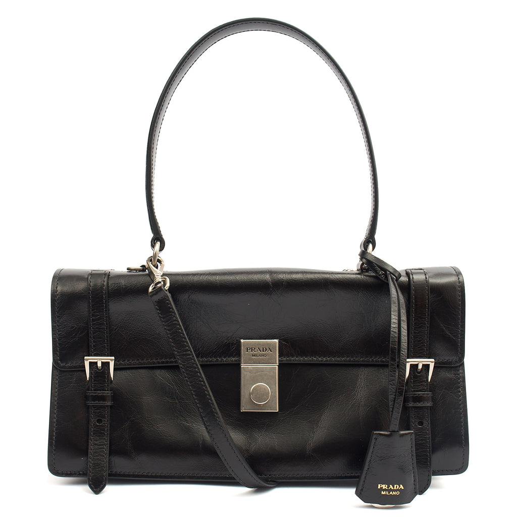 Prada Cross Body Saffiano Soft in Black, Leather — Alternate View 7