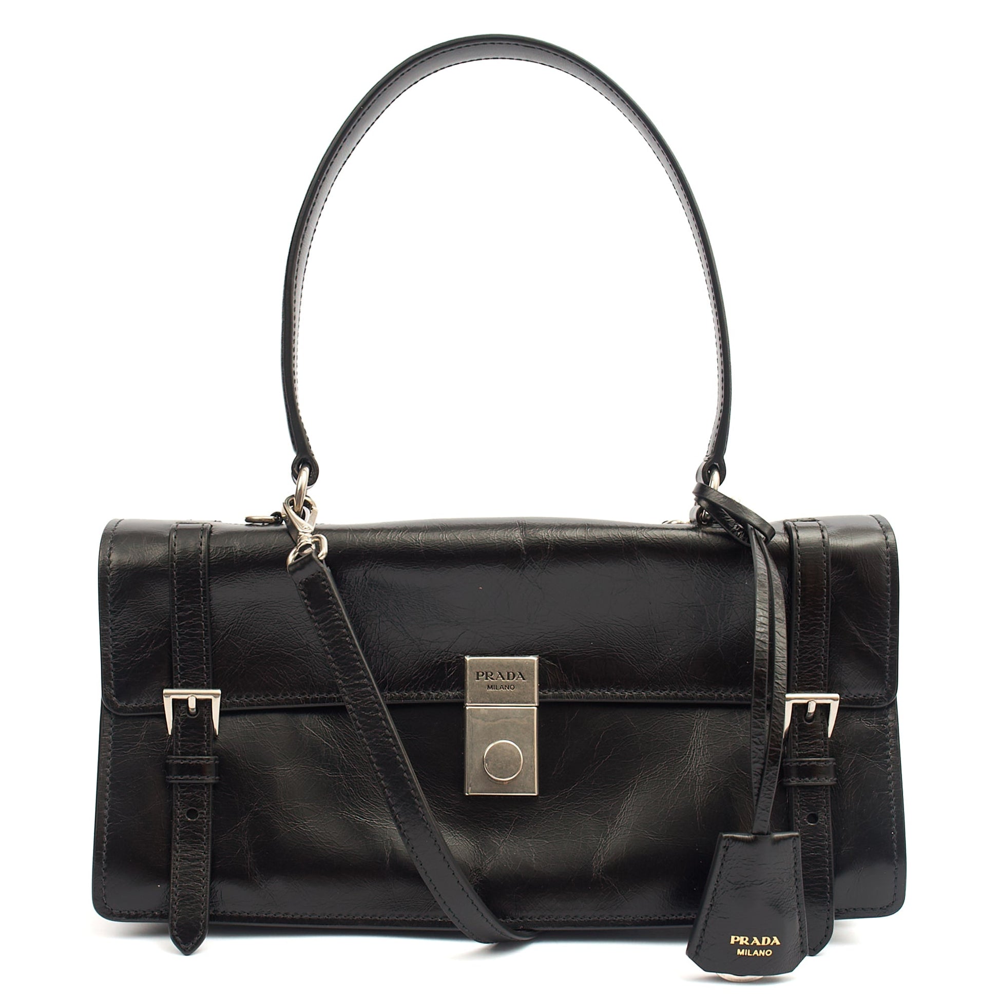 Prada Cross Body Saffiano Soft in Black, Leather — Alternate View 7