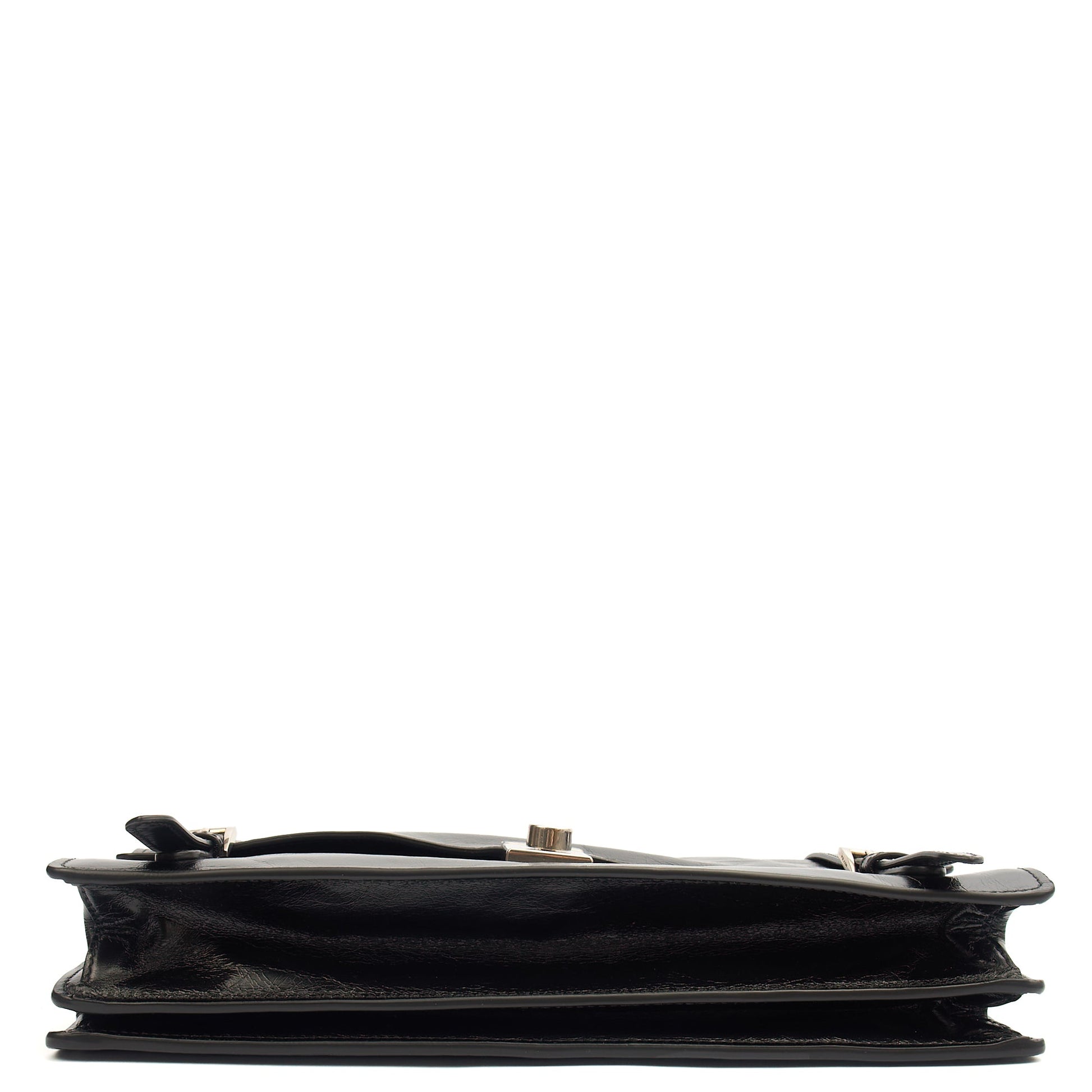 Prada Cross Body Saffiano Soft in Black, Leather — Top View