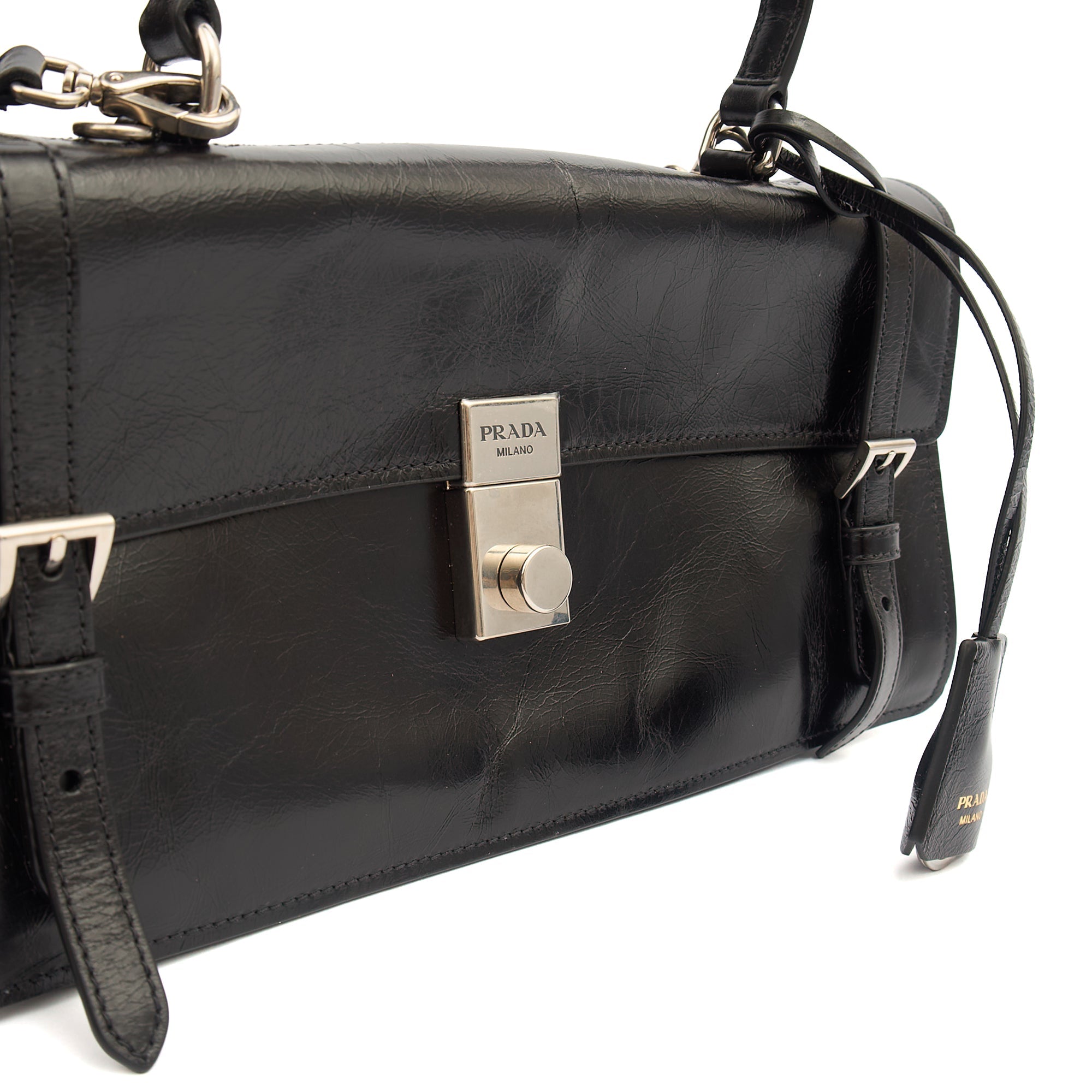 Prada Cross Body Saffiano Soft in Black, Leather — Alternate View 18