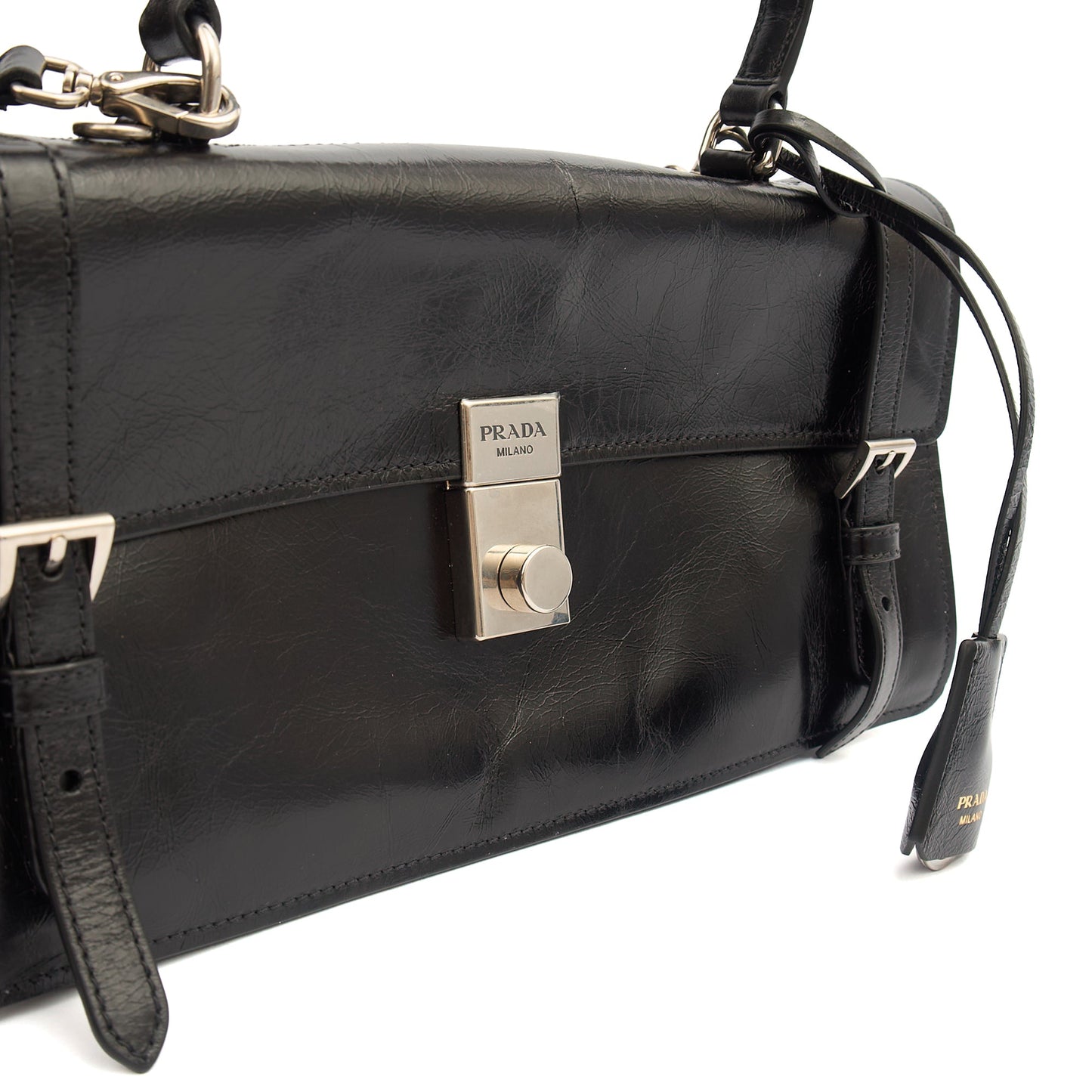Prada Cross Body Saffiano Soft in Black, Leather — Alternate View 12