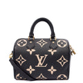 Louis Vuitton Top Handle Speedy Bandouliere 25 in Black, Empreinte Leather — Front View