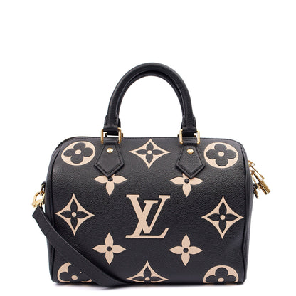 Louis Vuitton Top Handle Speedy Bandouliere 25 in Black, Empreinte Leather — Alternate View 8