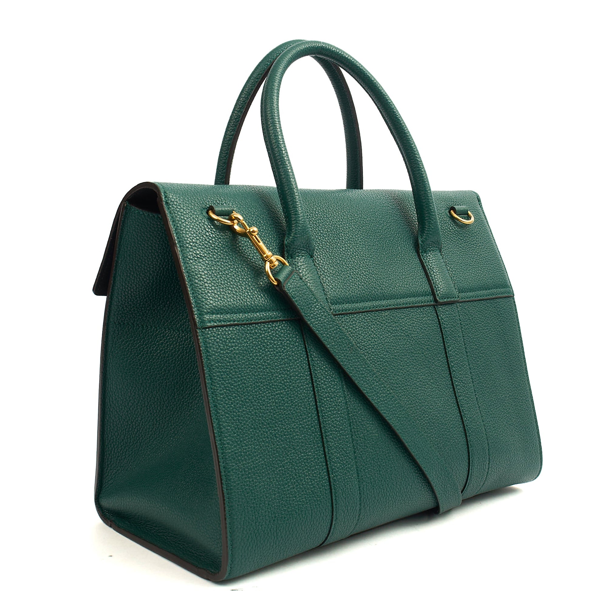 Mulberry Tote Bayswater with Strap in Ocean Green, Calfskin Leather — Back View