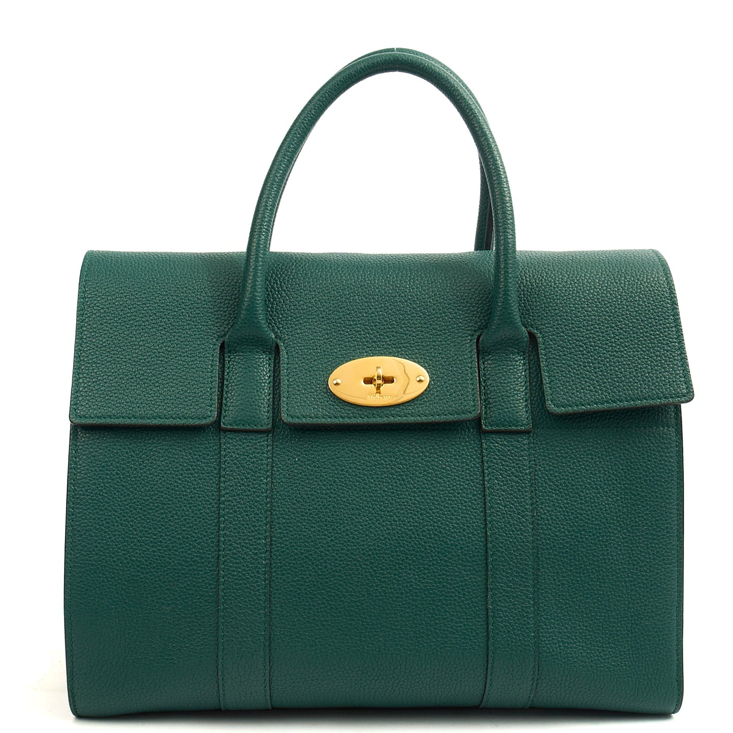 Mulberry Tote Bayswater with Strap in Ocean Green, Calfskin Leather — Front View