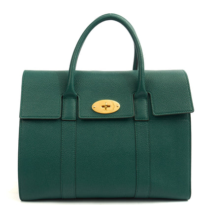 Mulberry Tote Bayswater with Strap in Ocean Green, Calfskin Leather — Front View