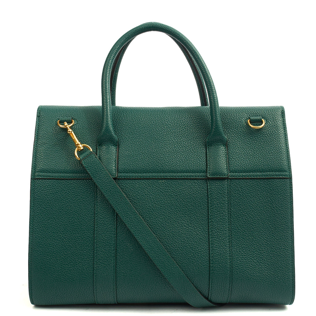 Mulberry Tote Bayswater with Strap in Ocean Green, Calfskin Leather — Top View