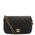 Chanel Cross Body Chain Around Flap in Black, Caviar Leather — Front View