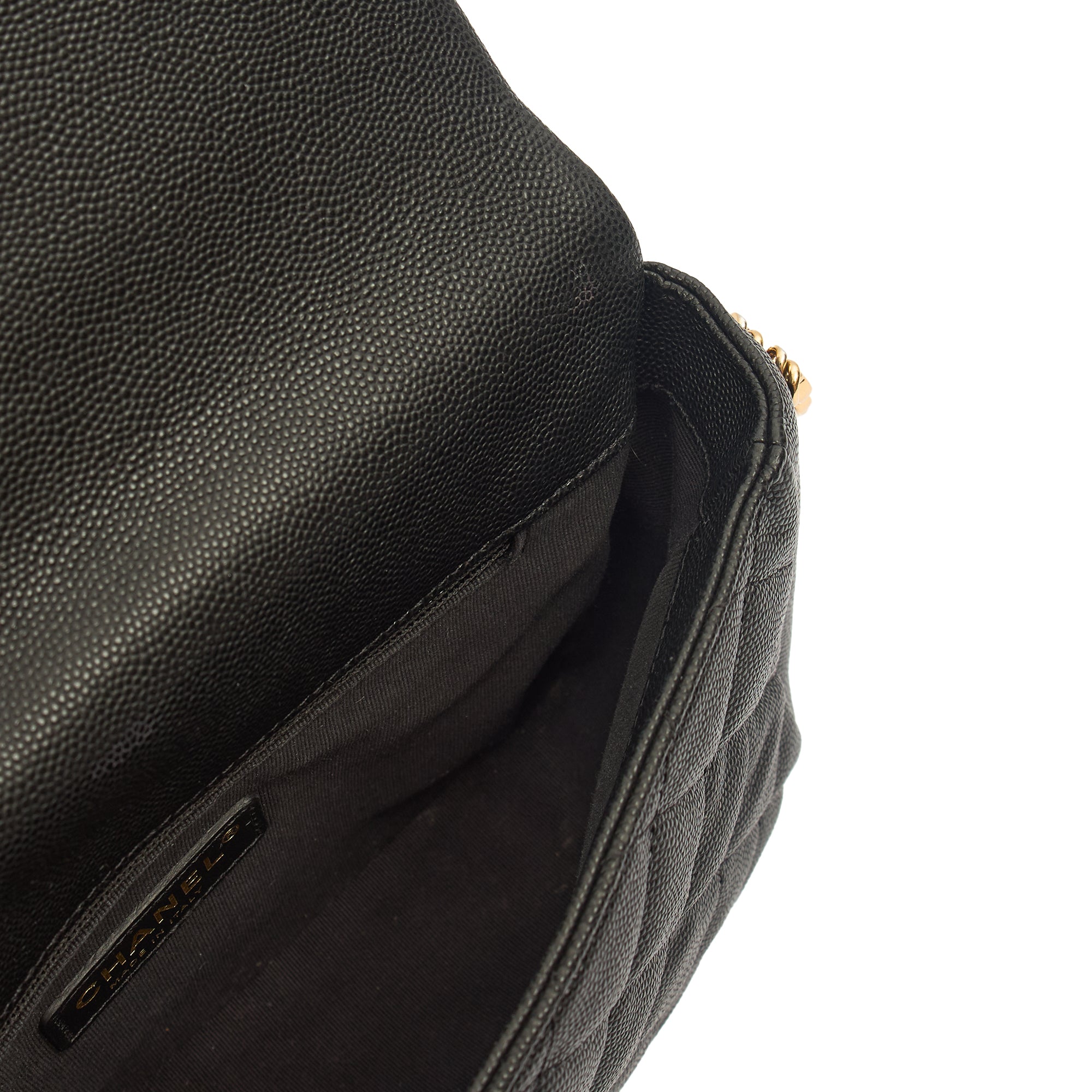 Chanel Cross Body Chain Around Flap in Black, Caviar Leather — Alternate View 20