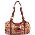 Fendi Mini Bag Zucca Tote in Red, Canvas — Front View