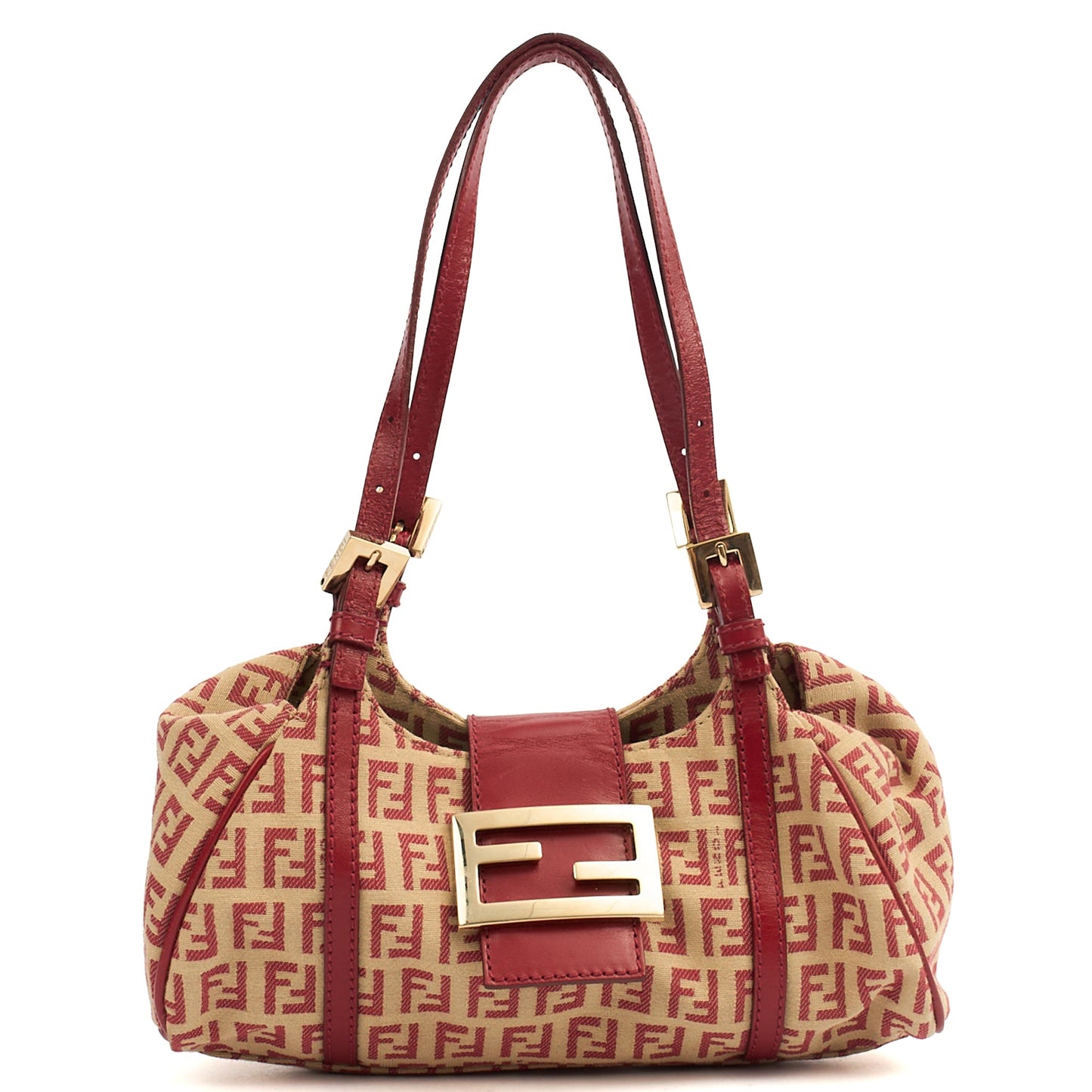 Fendi Mini Bag Zucca Tote in Red, Canvas — Alternate View 7