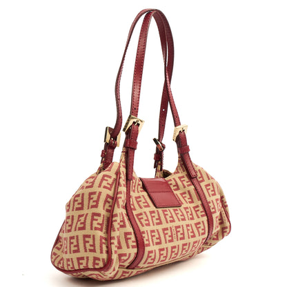Fendi Mini Bag Zucca Tote in Red, Canvas — Alternate View 8