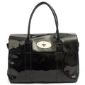 Mulberry Tote Bayswater Heritage in Black, Patent Leather — Front View