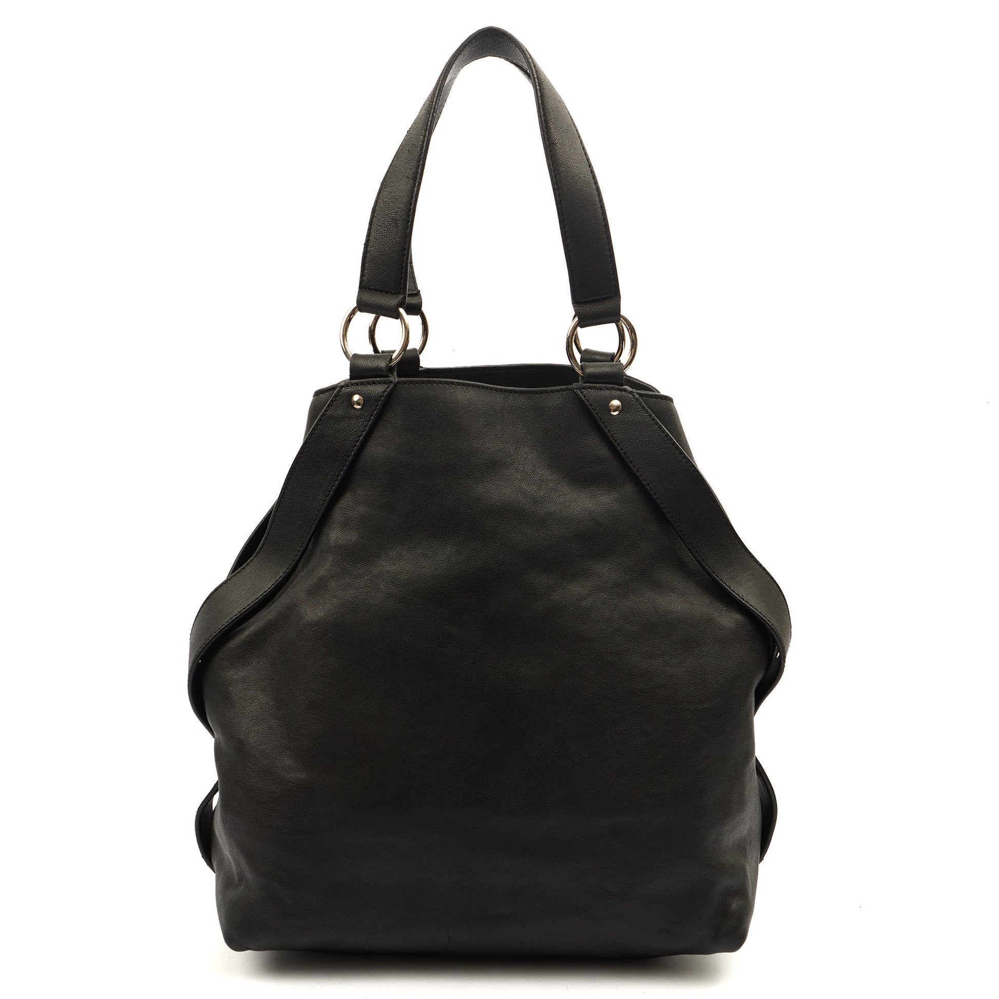 Saint Laurent Tote Tote in Black, Calfskin Leather — Back View