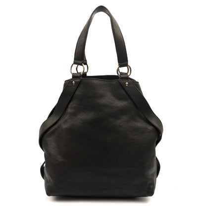 Saint Laurent Tote Tote in Black, Calfskin Leather — Back View
